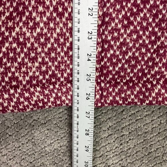 LL Bean Fleece Full Zip Jacket Womens XL Petite Red Anorak Diamond Fleece sherpa - Picture 12 of 12